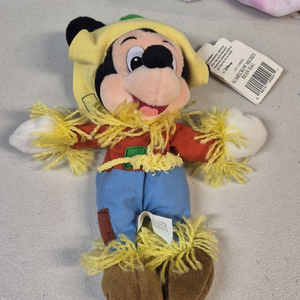 Walt Disney World Mickey Mouse Scarecrow Bean Bag Toy - New - Picture 5 of 6
